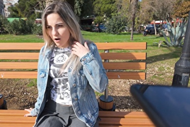 You don't notice anything? She's got a vibrator in her and she's publicly cums 🫣