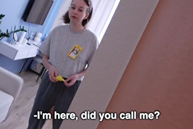I'm not cleaning, I'm naked! By the way, would you like to sit on my dick?